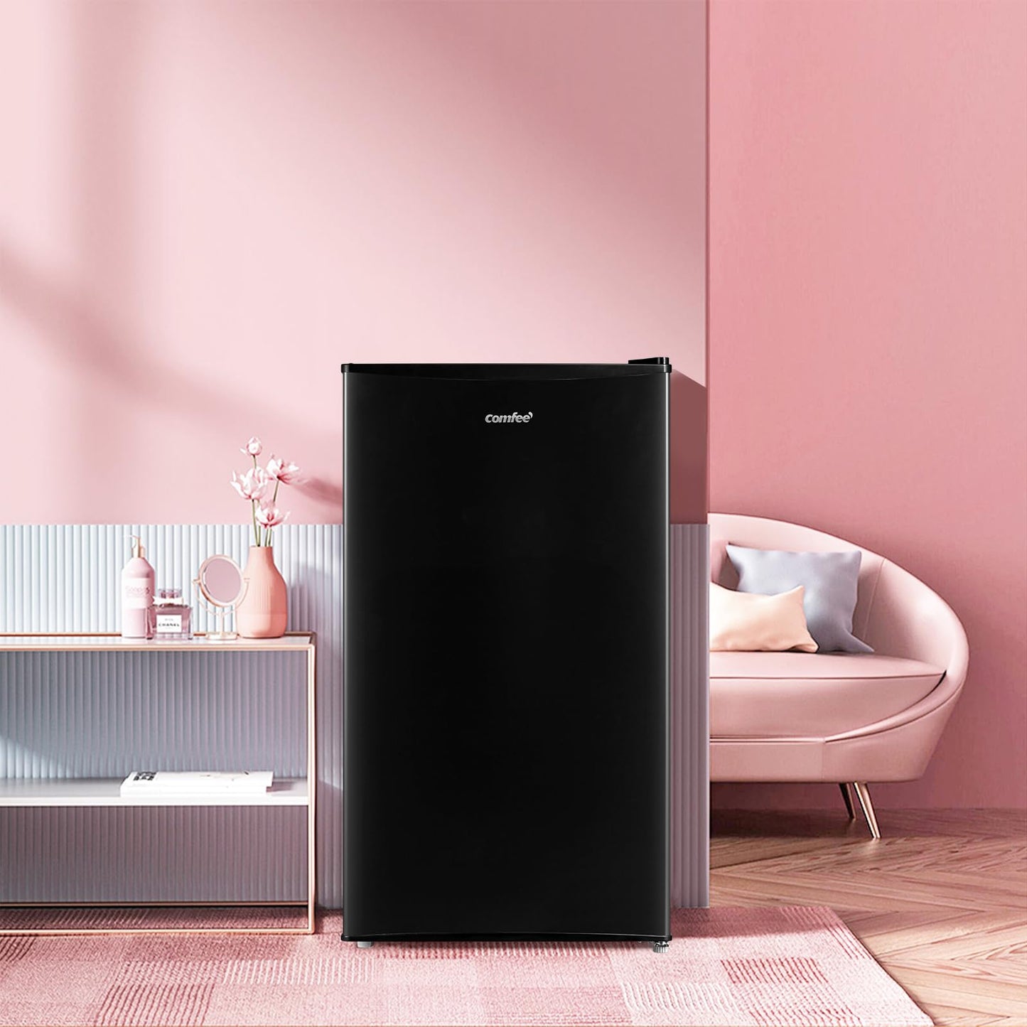 COMFEE' RCD93BL2(E) Under Counter Fridge, 93L Small Fridge with Cooler Box