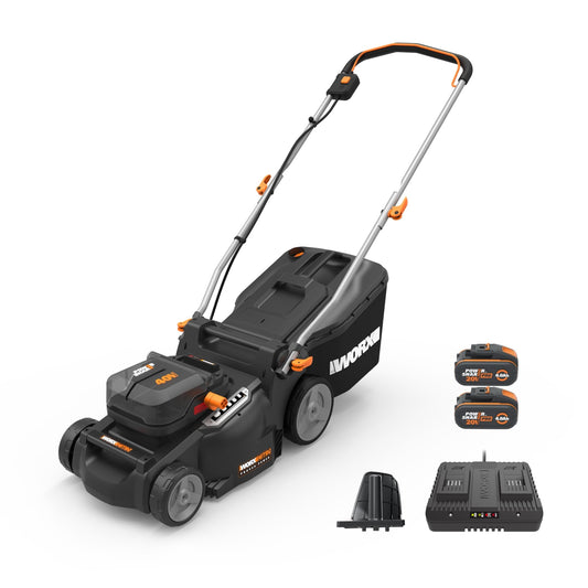 Worx WG737E 40V 37cm Cordless Lawnmower – Ideal for Medium to Large Gardens (300-550㎡)