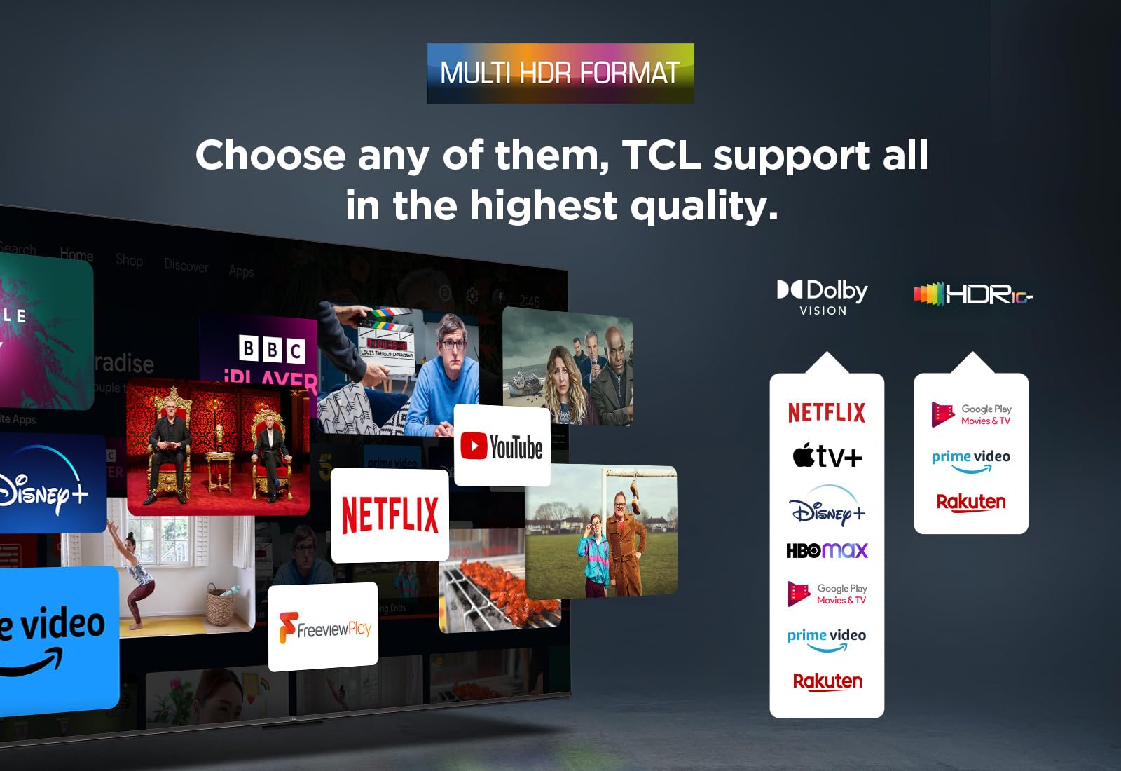 TCL 43P755K 43-inch Ultra HD, Wide Color Gamut, 4K HDR TV