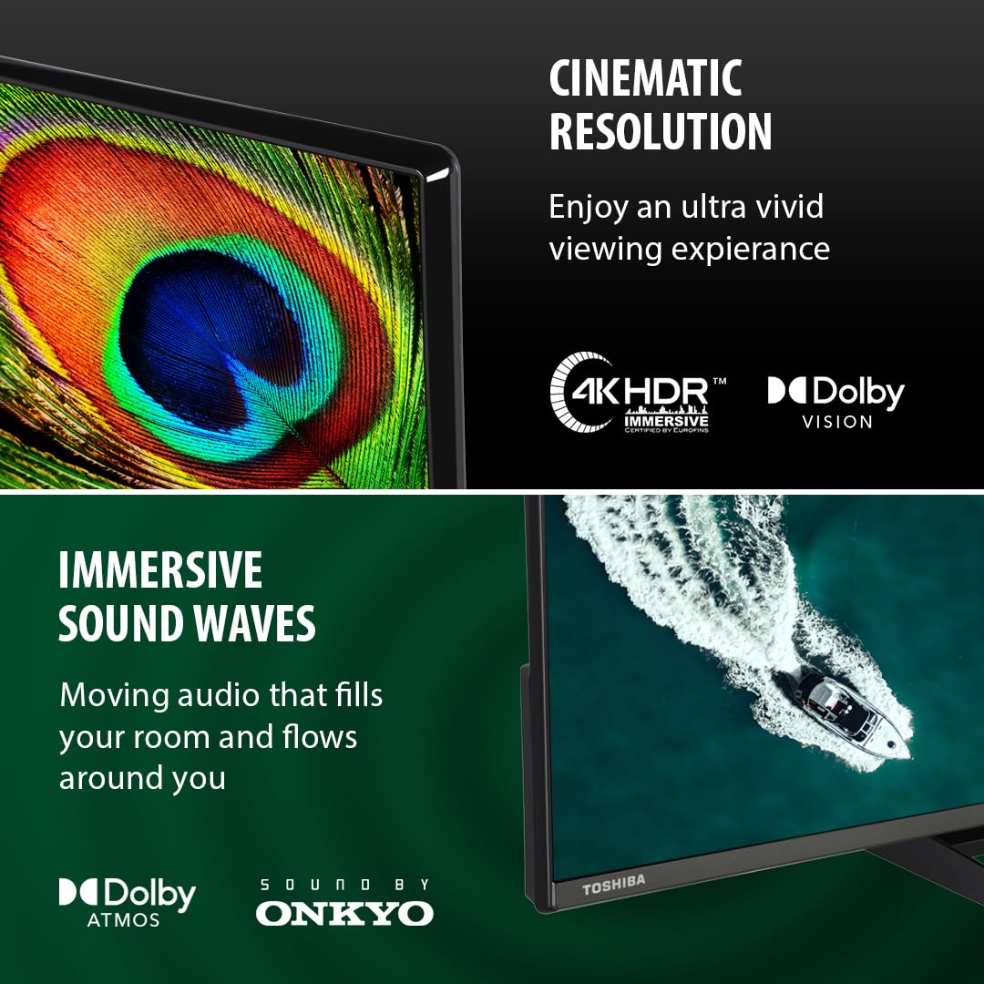 Toshiba UF3F 50 Inch Fire 4K HDR TV, TRU Picture Engine